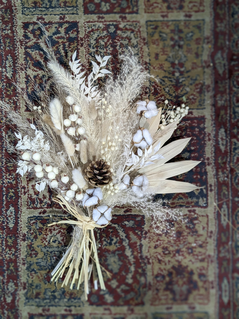 Dried Holiday Cotton Bouquet - Beaudry Flowers