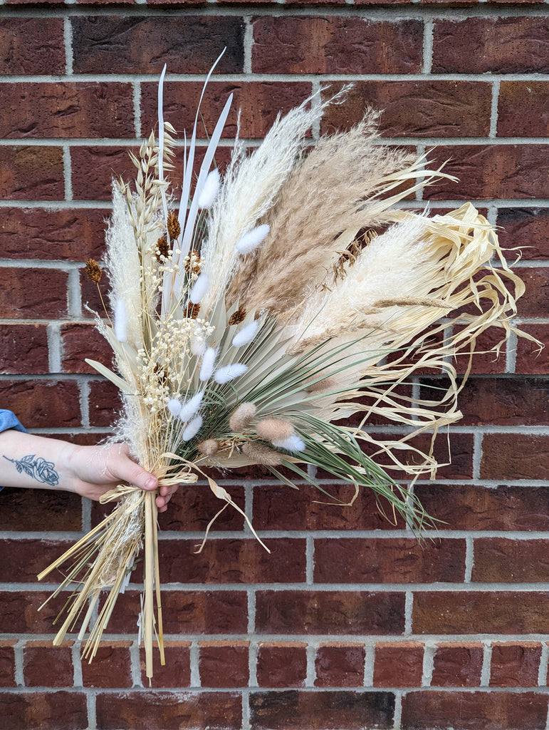 Dried Earth Tone Hand Tied Bouquet - Beaudry Flowers