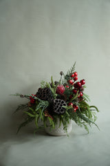 Artificial/Faux Holiday Lotus Berry Arrangement - Beaudry Flowers
