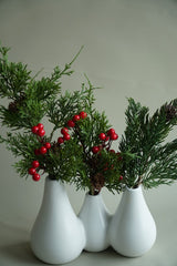 Artificial/Faux Holiday Trio Bud Vase Bundle - Beaudry Flowers
