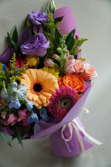 Vibrant & Colourful Hand-tied Bouquet - Beaudry Flowers