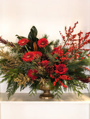 Ruby Red Festive Holiday Arrangement - Beaudry Flowers