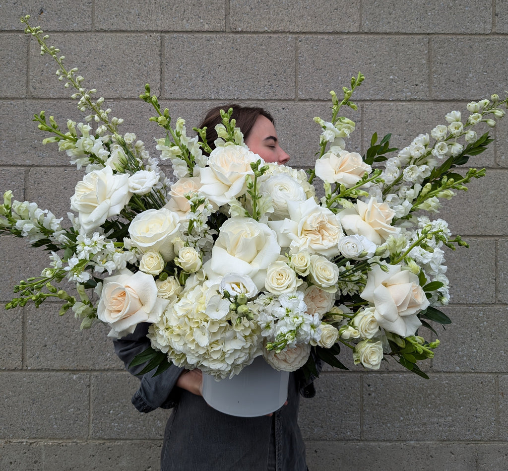 Classy In White Vase Arrangement - Beaudry Flowers
