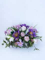Artificial & Silk mauve Headstone Florals - Beaudry Flowers