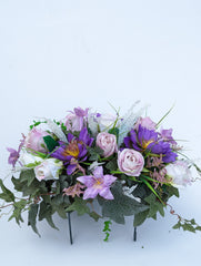 Artificial & Silk mauve Headstone Florals - Beaudry Flowers