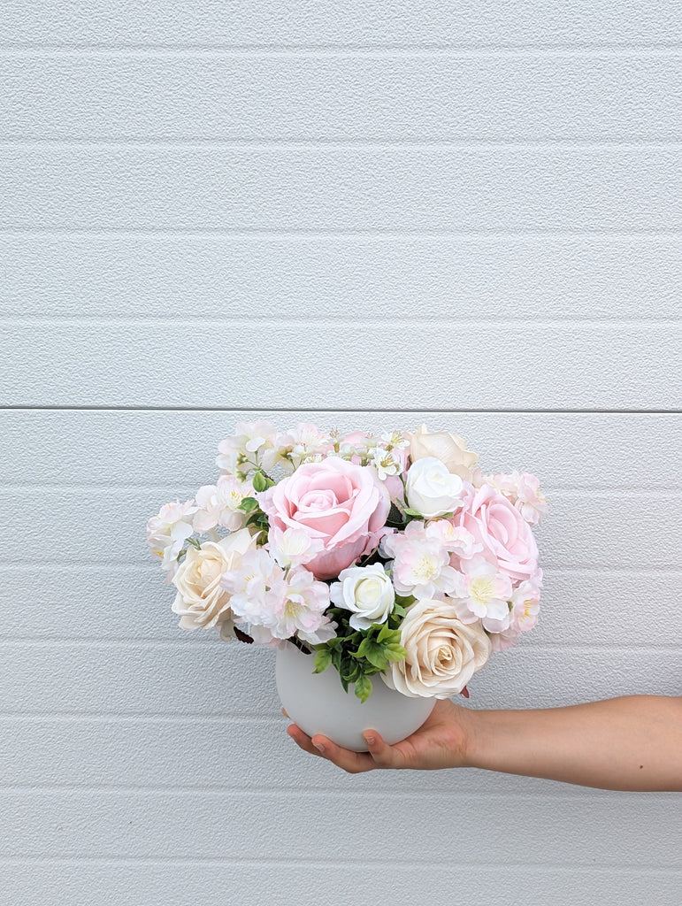 Blush Blossom Faux Arrangement - Beaudry Flowers