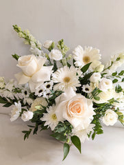 All White Sympathy Basket - Beaudry Flowers