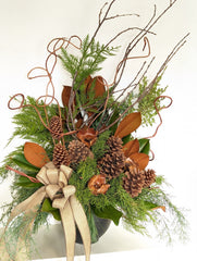 Woodsy Holiday Planter - Beaudry Flowers