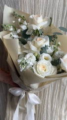White O'Hara Garden Hand Tied Bouquet - Beaudry Flowers