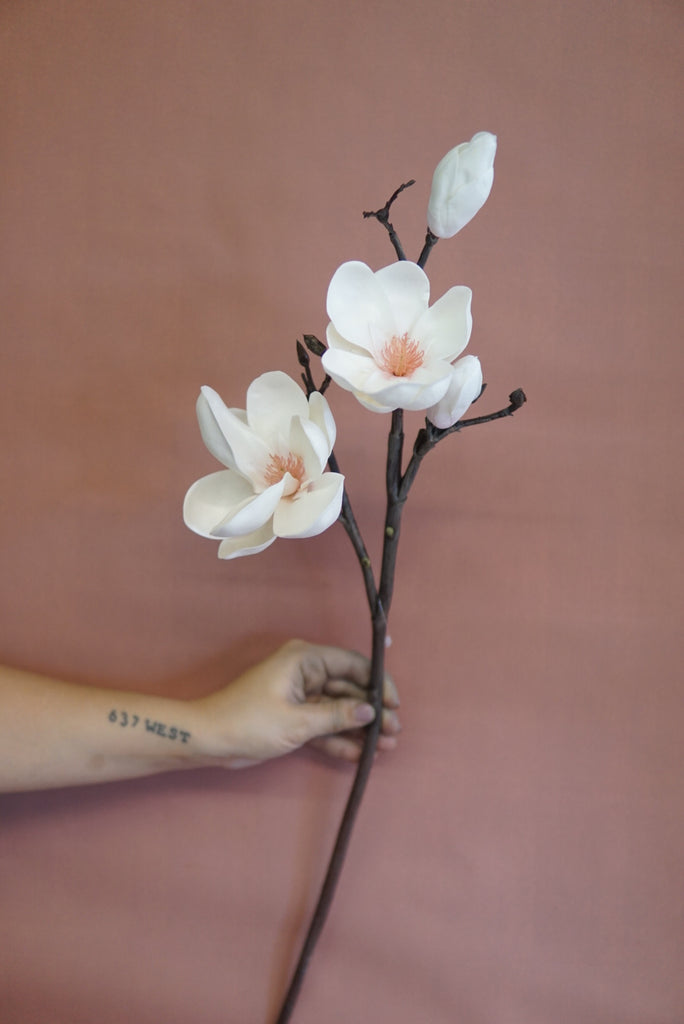 Faux Magnolia Branch Stem - Beaudry Flowers