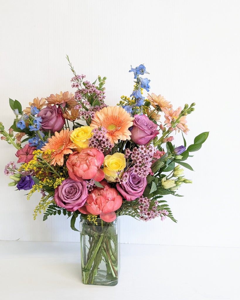 Colourful Blooms Vase Arrangement - Beaudry Flowers