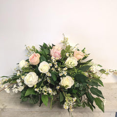 Artificial & Silk Pastel Headstone Florals - Beaudry Flowers