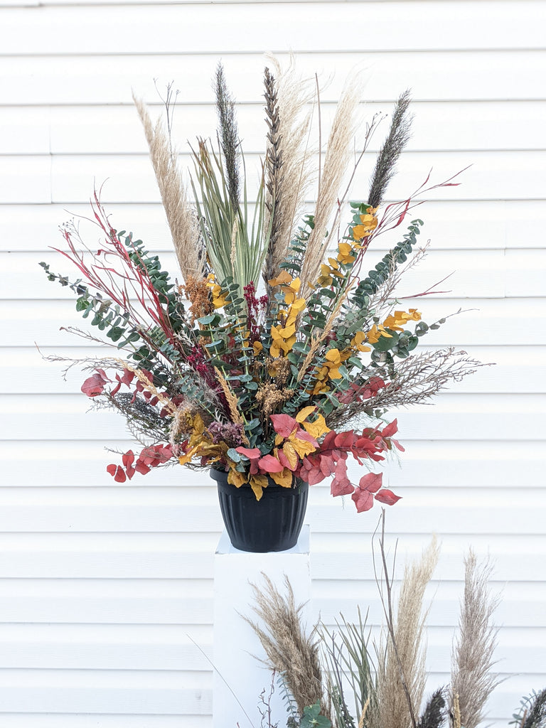 Dried Fall Floral Planter - Beaudry Flowers