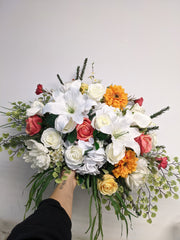 Artificial & Silk Lily Table Arrangement - Beaudry Flowers