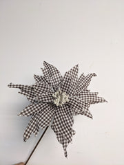 Decorative Checkered White + Brown Poinsettia - Beaudry Flowers