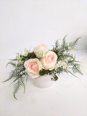 Artificial/Silk Blush Rose and Wax Arrangement