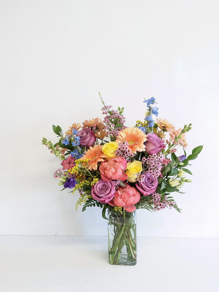 Colourful Blooms Vase Arrangement - Beaudry Flowers