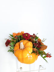 Orange Fall Pumpkin Arrangement - Beaudry Flowers