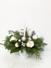 Sweet Holiday Centrepiece (With Candle) - Beaudry Flowers