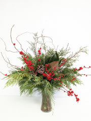 Holiday Evergreens & Berry Arrangement - Beaudry Flowers