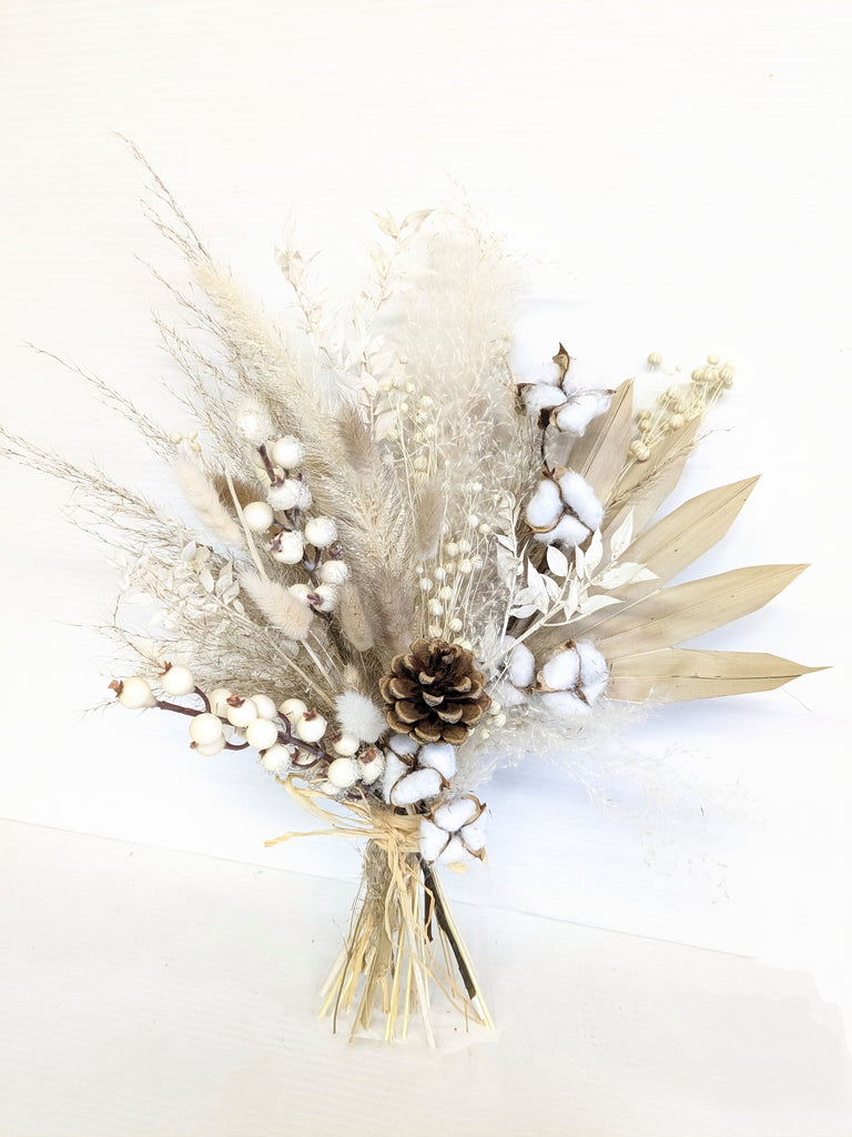 Dried Holiday Cotton Bouquet - Beaudry Flowers