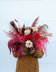 Lush Bold Fresh & Dried Arrangement - Beaudry Flowers