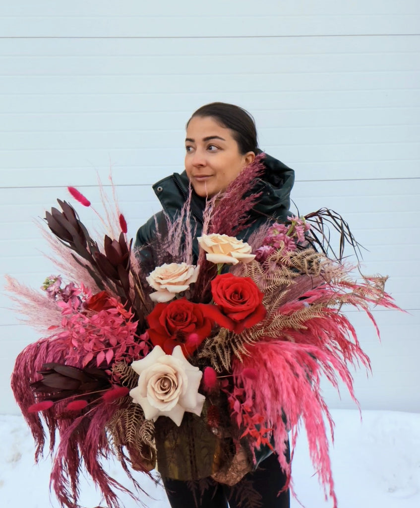 Lush Bold Fresh & Dried Arrangement - Beaudry Flowers